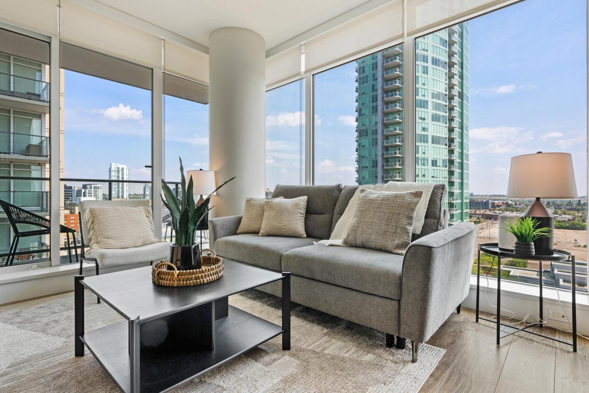 Modern Suite Calgary Downtown 5 Min Walk Stampede Exterior foto